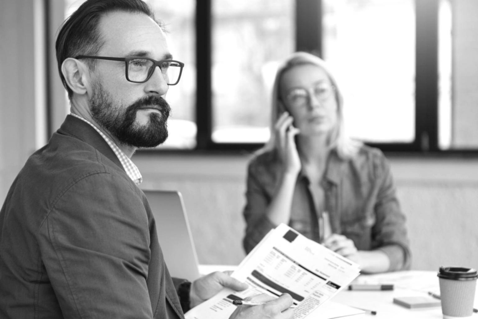 Professional financial consultation workspace